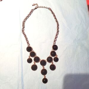 Statement necklace, black "stones"